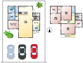 【間取り】 | 本巣市温井！築６年中古住宅！オール電化住宅・太陽光発電システム搭載！お車並列3台可能！ | 本巣市温井！築６年中古住宅！オール電化住宅・太陽光発電システム搭載！お車並列3台可能！