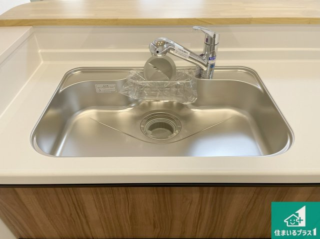 明石市大久保町高丘　第14期　新築一戸建ての設備|洗い物も楽にできる、広々シンク！