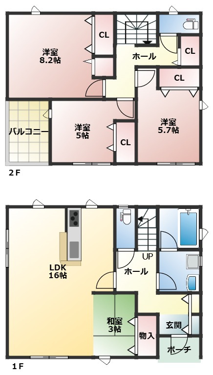 クレイドルガーデン新井田第16　5号棟の区画図