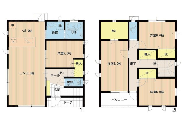 広島市東区馬木3丁目　新築一戸建ての間取り