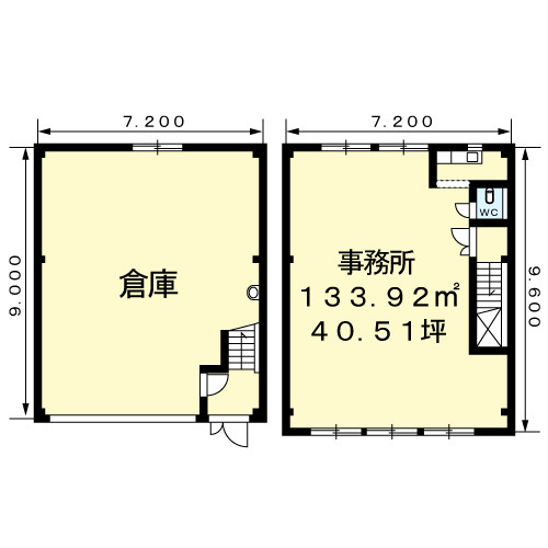 城北２丁目倉庫付事務所の間取り