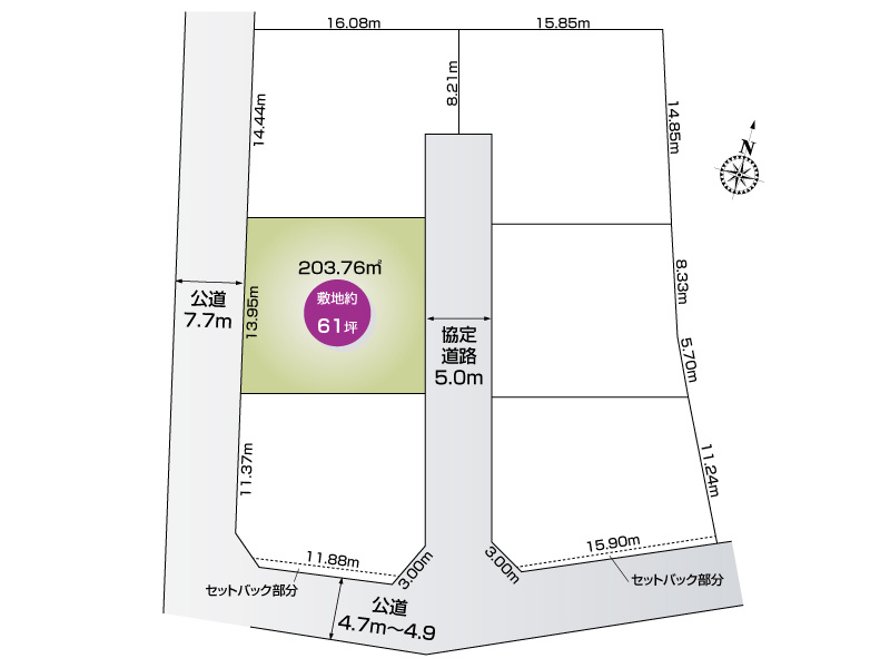 【区画図】伊勢崎市東小保方町分譲地NO.2区画