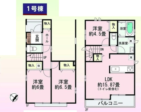 明石市東朝霧丘　第3期　新築一戸建ての間取り|1号地