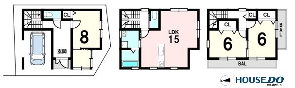 売土地　四條畷市蔀屋本町（建築条件無し更地）の参考プラン