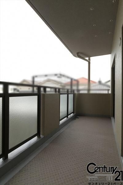 ネオハイツ八木西のバルコニー|■現地撮影写真■北側にもバルコニー完備で開放的です！