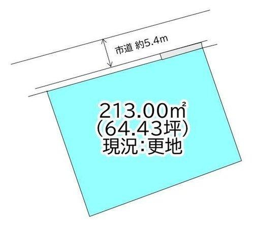八幡３丁目　売土地の区画図|土地の形状を有効活用しやすい整形地。建築条件なしでお好みのハウスメーカーで思い通りの配置が可能です。南側に庭を設けても十分なスペースがあり、明るい住まいを構築できます。
