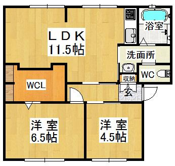 ハイツキタヤマ　C棟の間取り|※間取りが現況と異なる場合は現況を優先します※
