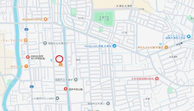 姫路市網干区田井　山陽電鉄「平松駅」徒歩18分の地図