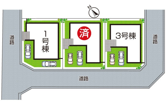 池田市旭丘　第5期　新築一戸建ての区画図|全3区画