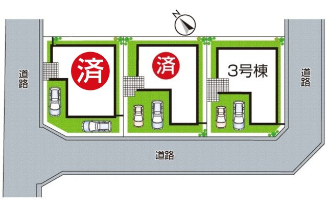 池田市旭丘　第5期　新築一戸建ての区画図|全3区画