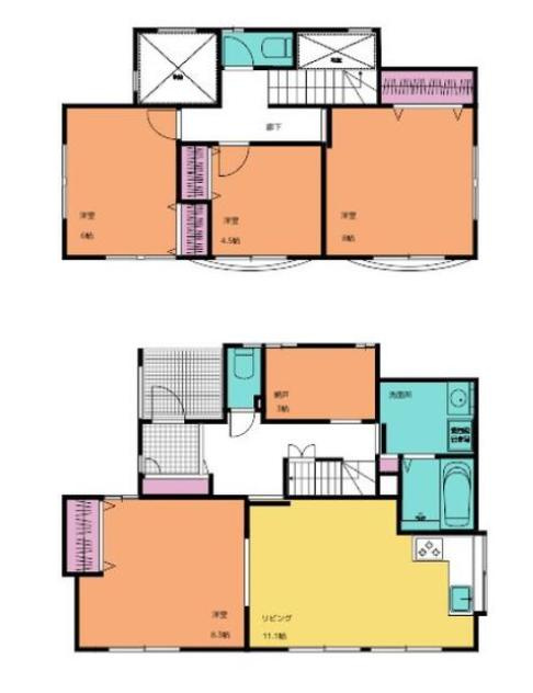 つくば市富士見台　中古戸建の間取り