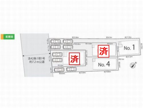 【区画図】 | 【仲介手数料０円】藤沢市辻堂太平台2丁目2期　新築一戸建て　全4棟 | 藤沢市辻堂太平台2丁目2期　新築一戸建て　全4棟
