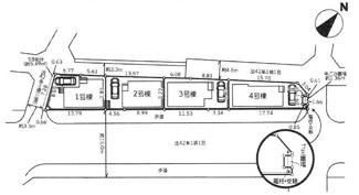 【区画図】 | 中央区青葉2丁目  1号棟 | ※4棟現場最終1棟　1号棟　三方角地　南西・北西側約3.3ｍ・南東側約15.0ｍ各公道　駐車1台（車種によります）　敷地面積30.8坪