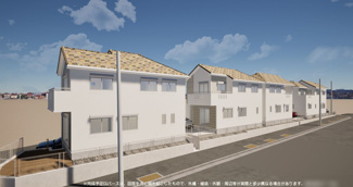 【外観】 | 中央区青葉2丁目  4号棟 | 全4棟イメージパース（完成時に現況と異なる場合は現況優先となります）