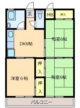 山陽ハイツ三の宮の間取り