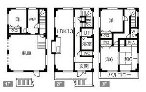 清須市西枇杷島町小田井戸建の間取り