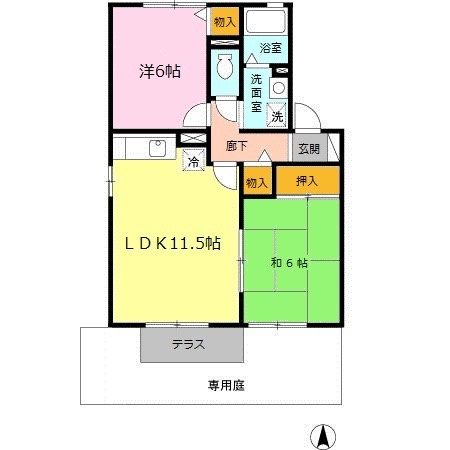 セジュールS C棟の間取り