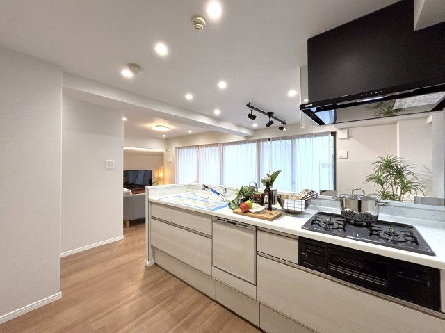 グリーンコート藤が丘イクシーズのキッチン|食器洗い乾燥機付きで毎日の家事の時短に