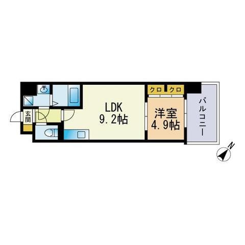 エスティメゾン薬院の間取り