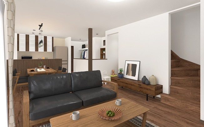 【居間・リビング】 | 本庄市小島　新築住宅ー＊Design HOUSE＊ | ≪D号棟≫