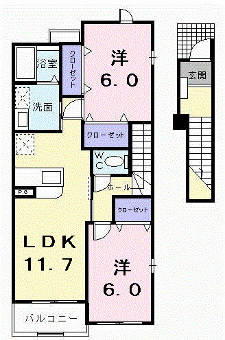 オーブ　メゾン　アミナ　Ｂ棟の間取り