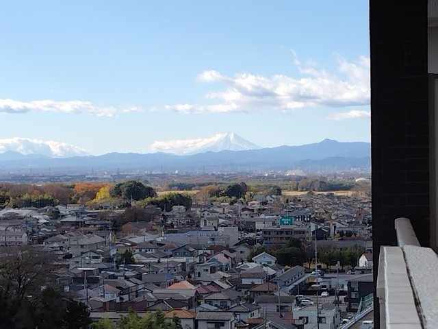 ウィルローズ鴻巣。『鴻巣駅』東口8分の11階のお部屋の展望|バルコニーからは、晴れた日には富士山が顔を覗かせます
