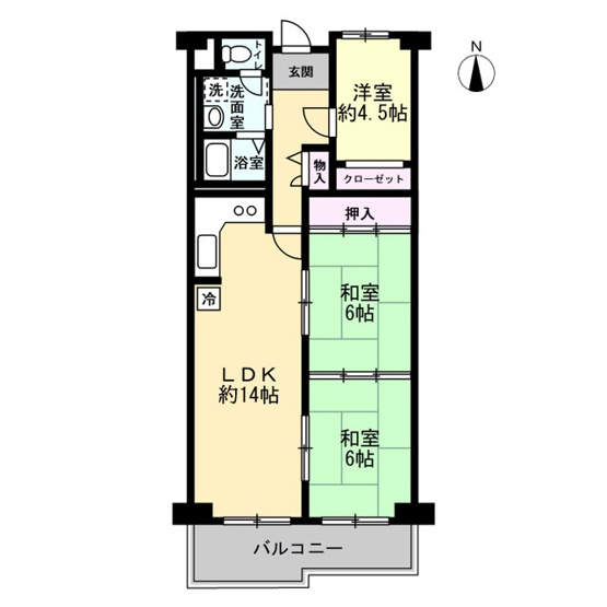 【間取り】 | ファミリープラザ泉北光明池C棟 | 14帖のLDKでゆったりお過ごし頂けます！