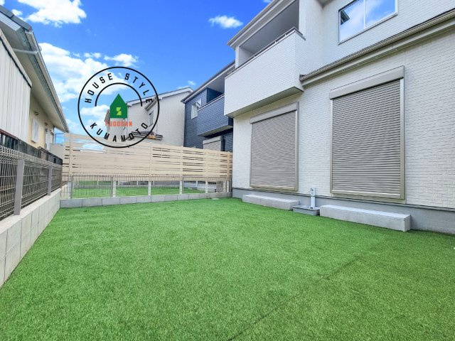 熊本市東区月出7丁目第1-5棟（D号棟）の庭|お庭で自由な時間を過ごせます。