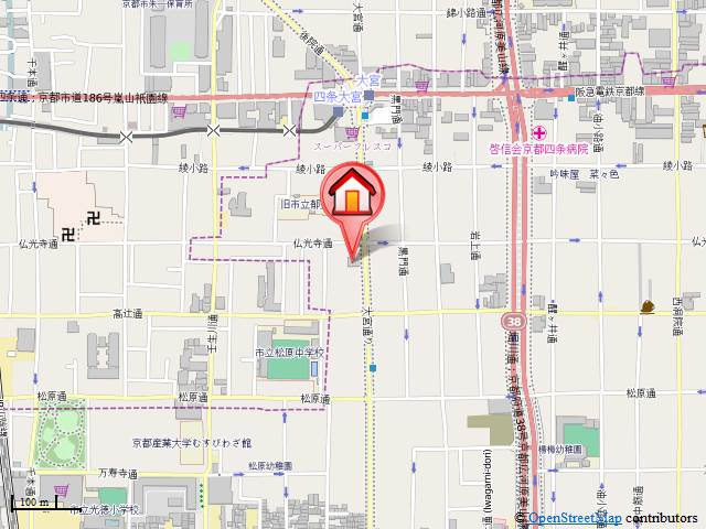 サンシティ四条大宮シャトー朝日の地図