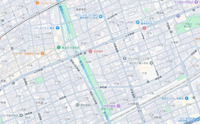 神戸市灘区神ノ木通　新築一戸建ての地図