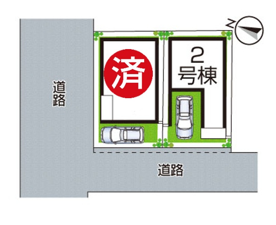 神戸市灘区神ノ木通　新築一戸建ての区画図|全２区画