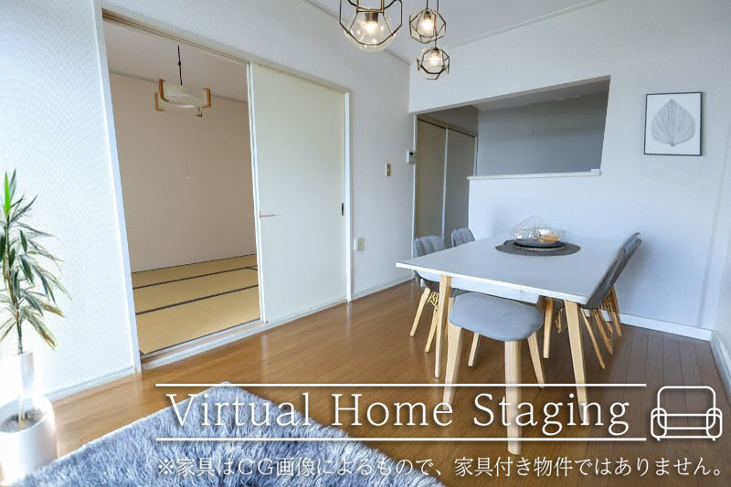 リエス小山間々田の居間・リビング|LDK家具配置イメージ