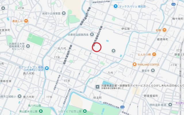 姫路北八代パークホームズ　　中古マンションの地図