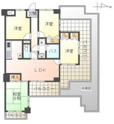 姫路北八代パークホームズ　　中古マンションの間取り