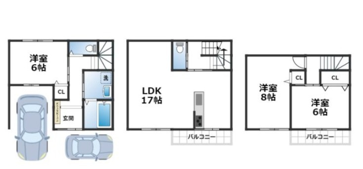紫竹牛若町 土地(1号地)の完成予想図|内観の完成予想図です