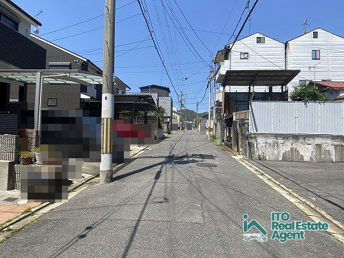 紫竹牛若町 土地(1号地)の前面道路含む現地写真