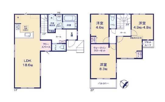 坂戸市千代田新築戸建の間取り