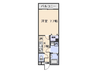 広々とした7.7帖洋室