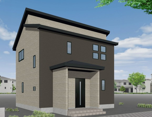 新築戸建・建売　町庭坂字一本杉　GRAFARE　全4棟の外観パース|北西　外観予想