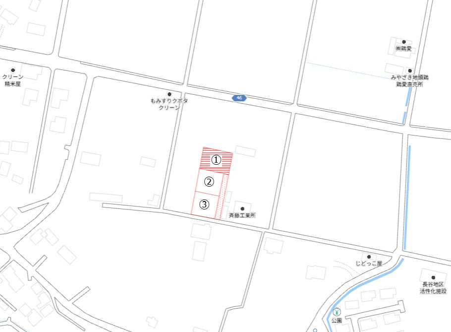 都城市山田町山田の売地の土地図