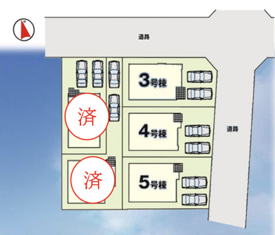 【区画図】 | 名東区大針1期(全5棟) | キャンペーン対象物件です♪詳細は弊社ホームページもしくはスタッフまでお気軽にお問合せ下さいませ♪ お役に立てる自信があります♪