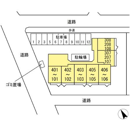 メゾンラフォーレⅡの区画図