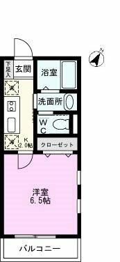 Ｖｏｇｕｅの間取り|ロフト付きの１Ｋ