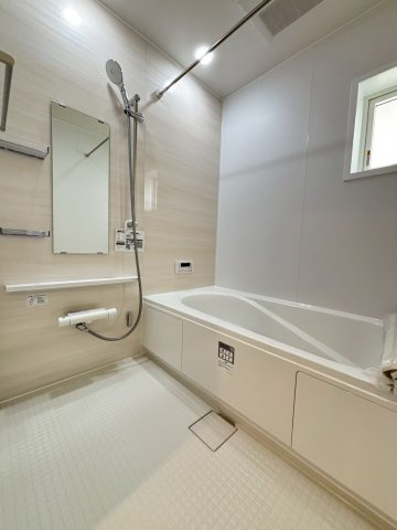 北葛飾郡松伏町　田中3丁目　新築戸建　全8棟の浴室|コンパクトで使いやすいお風呂です