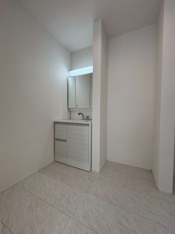 北葛飾郡松伏町　田中3丁目　新築戸建　全8棟の洗面所|スペースが確保できる洗面所です