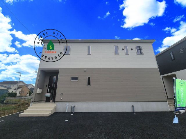 熊本市南区八分字町第14-2棟（2号棟）の外観|デザイン性のある外観です。