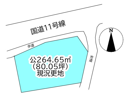 豊岡町長田　売土地の土地図