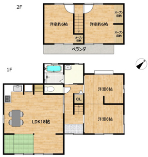 【間取り】 | 南アルプス市野牛島 中古戸建 内外装フルリフォーム