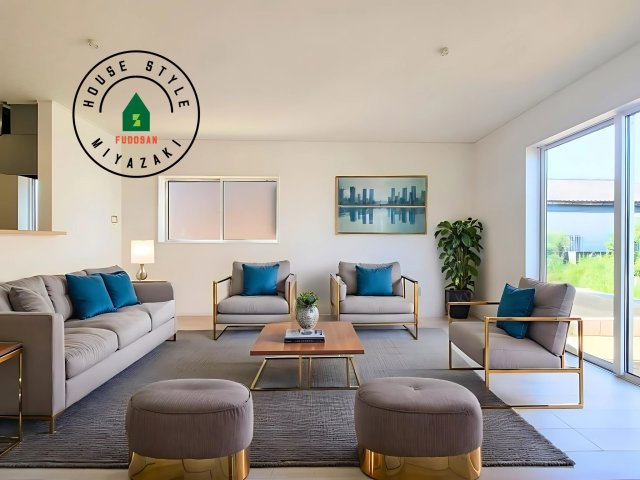 宮崎市淀川3丁目第1-2棟（1号棟）の居間・リビング|明るく開放的なリビングダイニングは豊かな陽光が注ぎ込み、やすらぎの空間を演出してくれます。ご家族で楽しいひとときをお過ごし下さい。※家具はCGを合成したものです。同社仕様