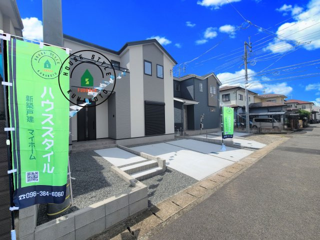 熊本市南区出仲間3丁目第1-2棟（2号棟）　の前面道路含む現地写真|見学の時間などお気軽にお問い合わせ下さい。